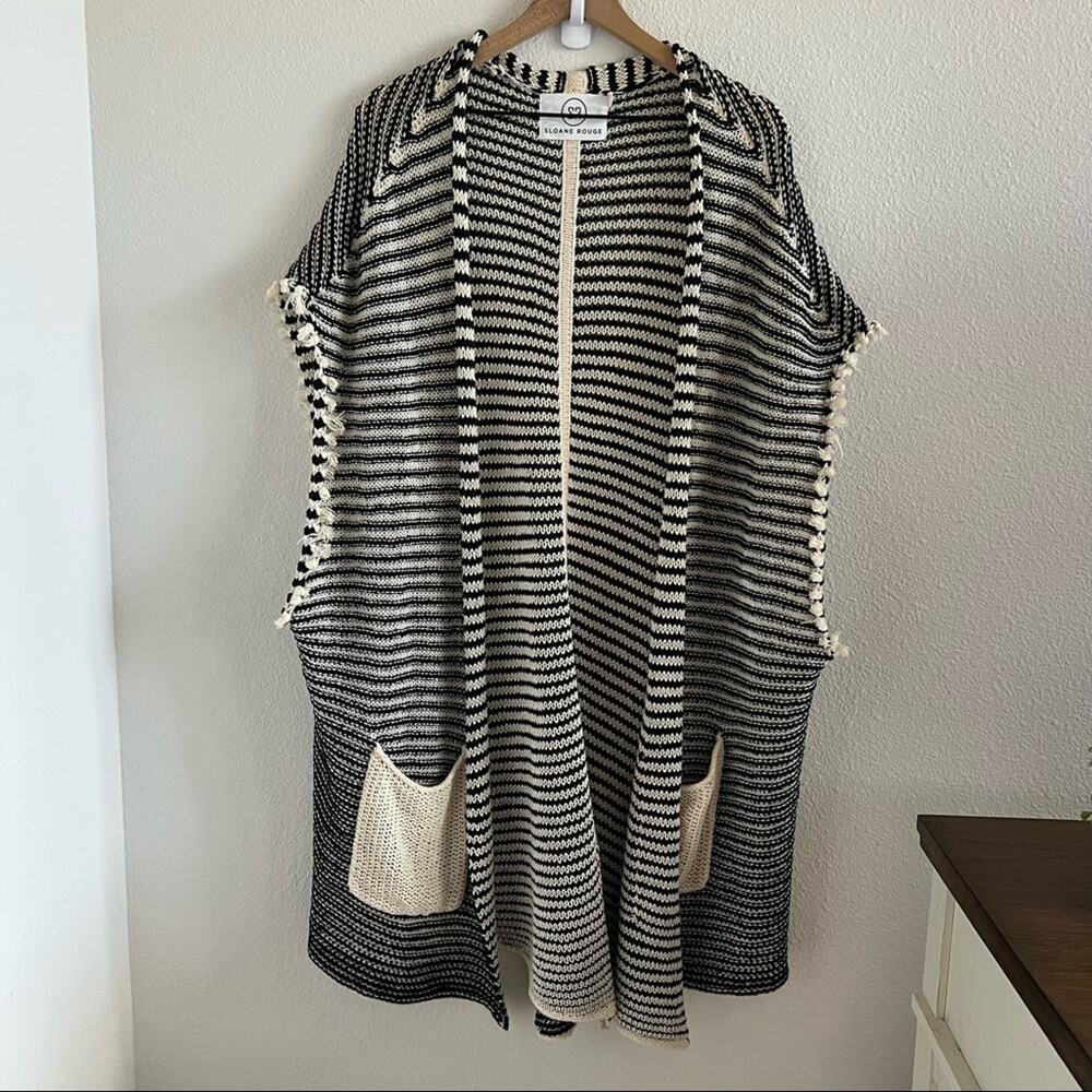 Sloane Rouge Longline Knit Bohemian Boho Oversized Vest Cardigan SR XS/S